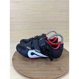 Peloton Black Red Leather Cycling Shoes Womens Size 38 US 7